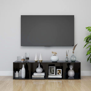 TV-Schrank Schwarz Hochglanz 37x35x37 cm