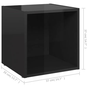 TV-Schrank Schwarz Hochglanz 37x35x37 cm