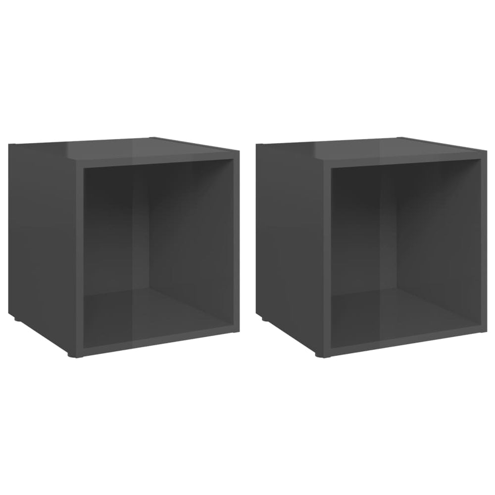 TV-Schränke Hochglanz Grau, 2er Set