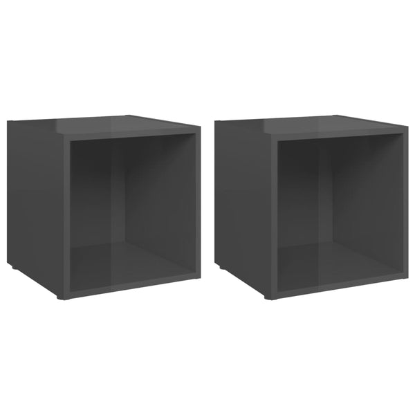 TV-Schränke Hochglanz Grau, 2er Set