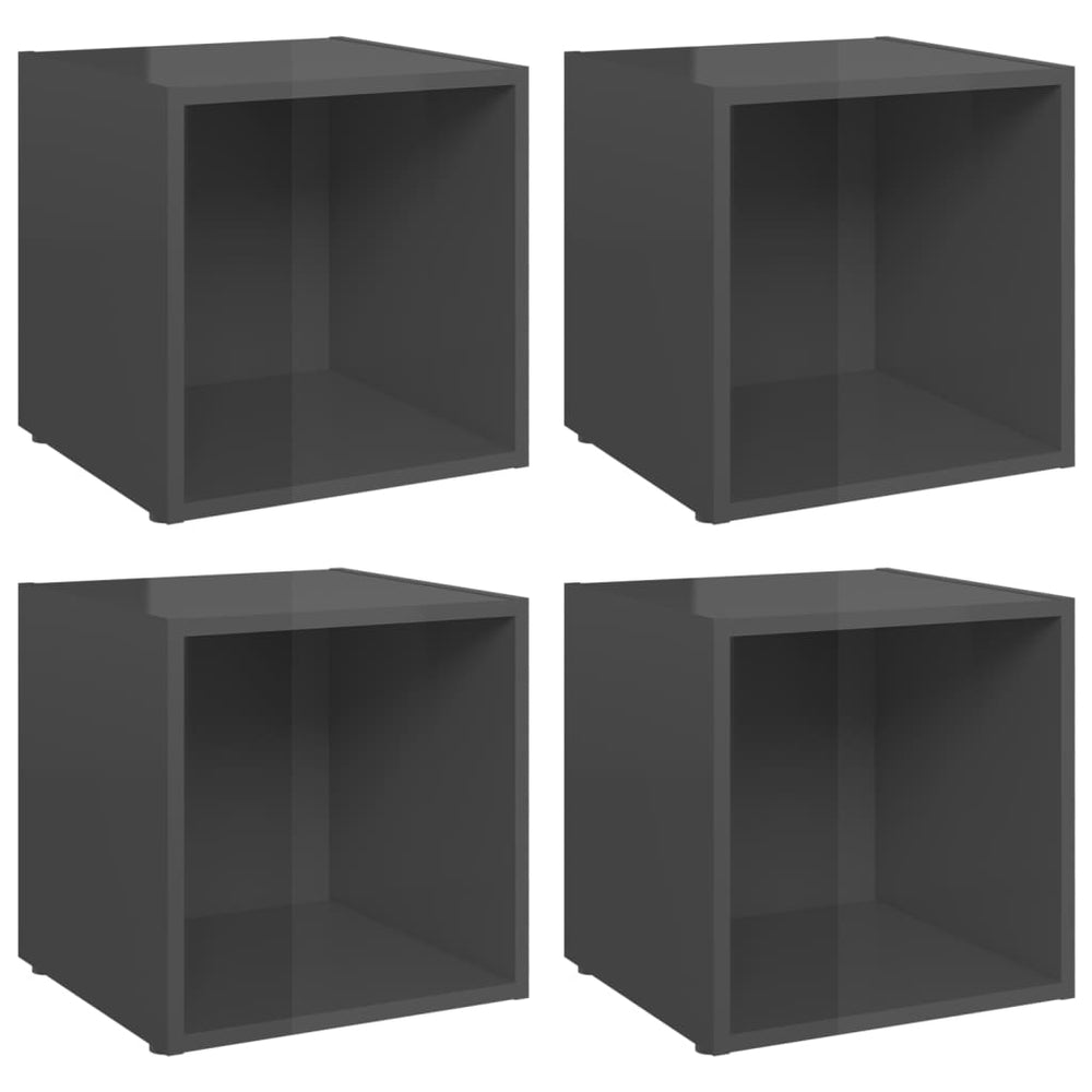 TV-Schränke Hochglanz Grau, 4er Set