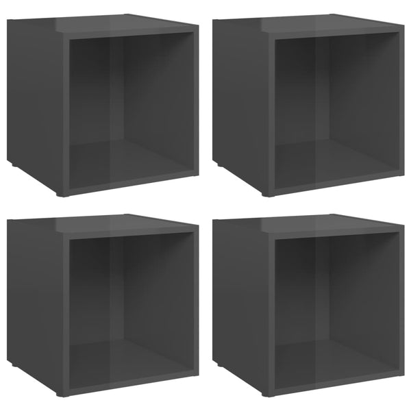 TV-Schränke Hochglanz Grau, 4er Set