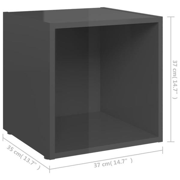 TV-Schränke Hochglanz Grau, 4er Set