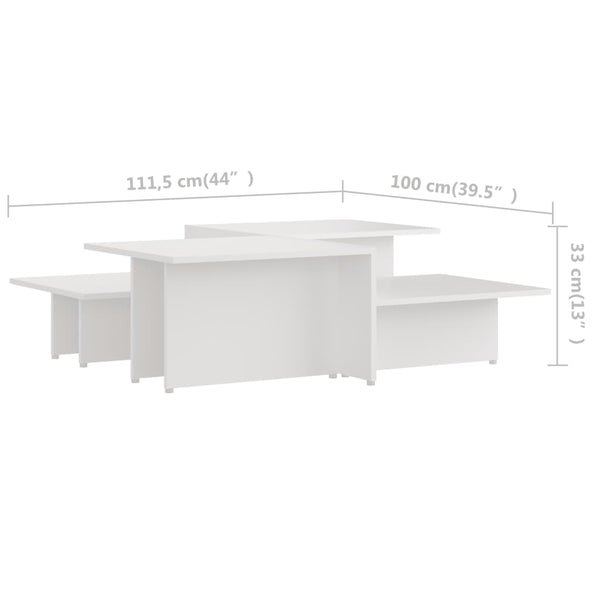 Weiße Couchtische 2er-Set