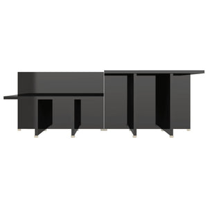 Couchtisch Set, 2-teilig, Schwarz Hochglanz