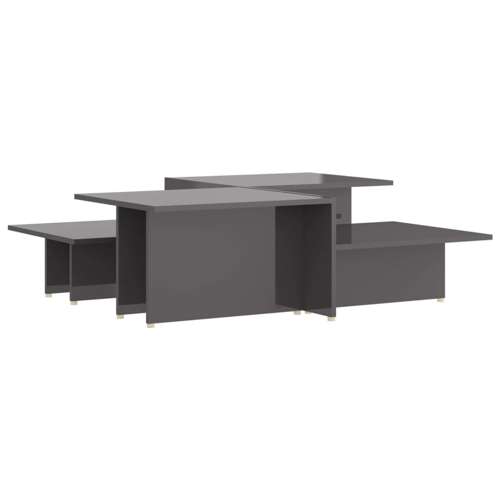 Hochglanz Couchtische Grau, 2er Set