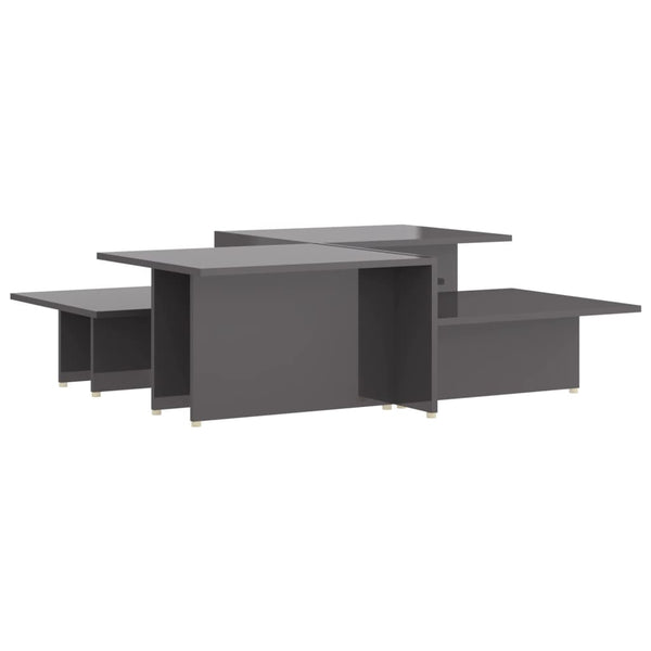 Hochglanz Couchtische Grau, 2er Set