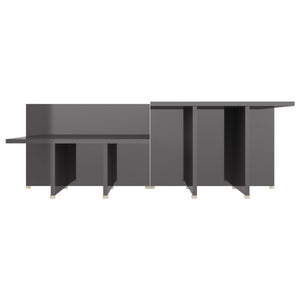 Hochglanz Couchtische Grau, 2er Set