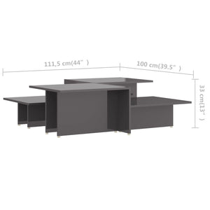Hochglanz Couchtische Grau, 2er Set