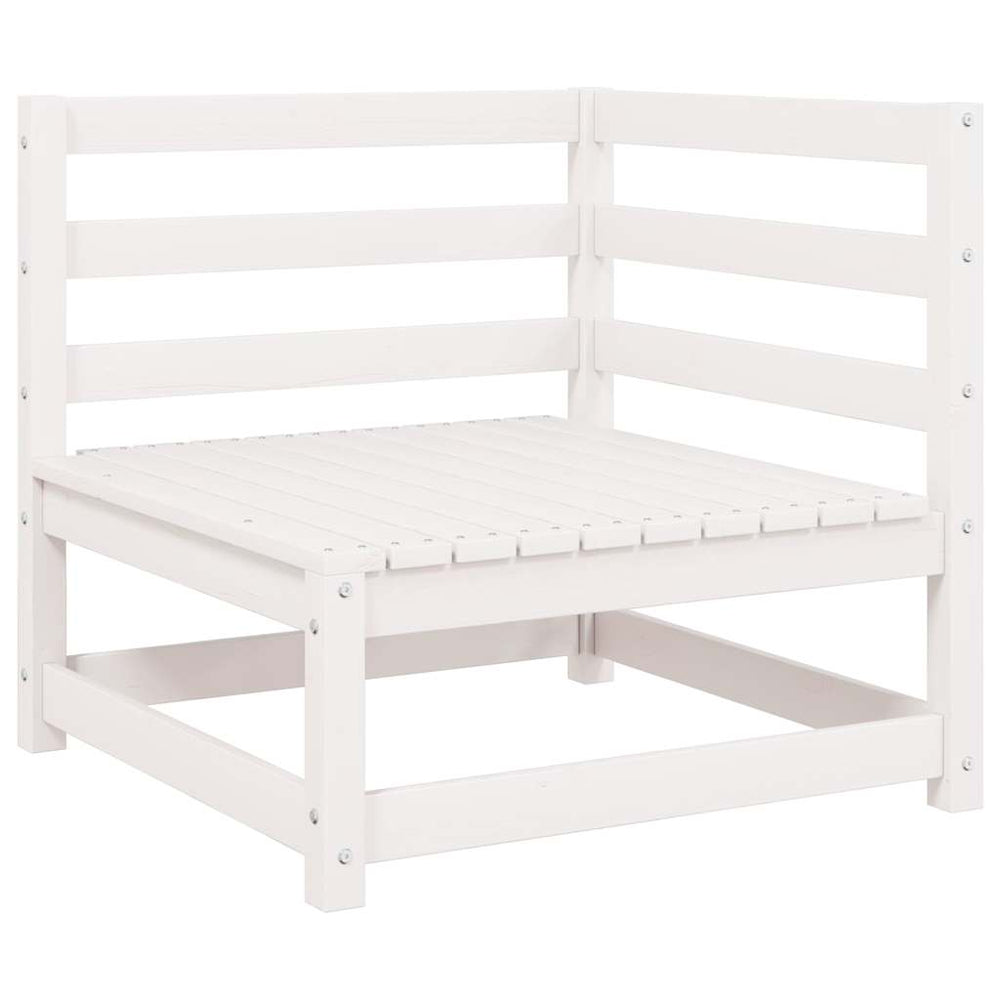 Garten Ecksofa Weiß Kiefer Massivholz
