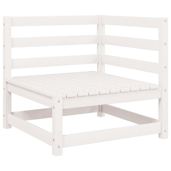 Garten Ecksofa Weiß Kiefer Massivholz