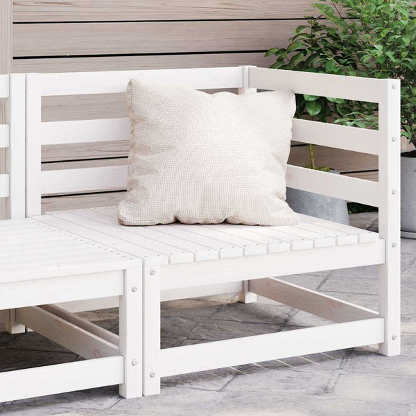 Garten Ecksofa Weiß Kiefer Massivholz