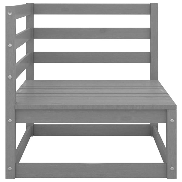 Graues Garten Ecksofa Kiefer Massivholz