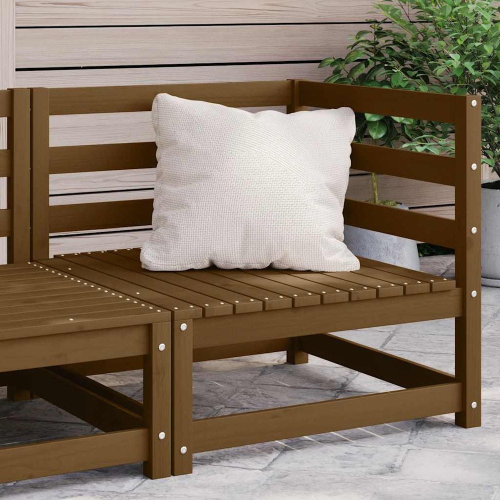 Garten Ecksofa Honigbraun Kiefer Massivholz