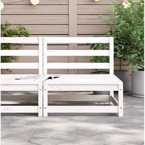 Garten Mittelsofa Weiß Massivholz Kiefer