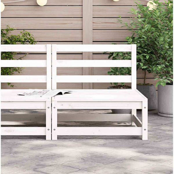Garten Mittelsofa Weiß Massivholz Kiefer