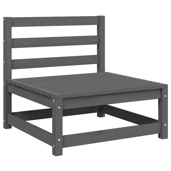 Garten Mittelsofa Grau Kiefer Massivholz