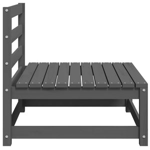 Garten Mittelsofa Grau Kiefer Massivholz