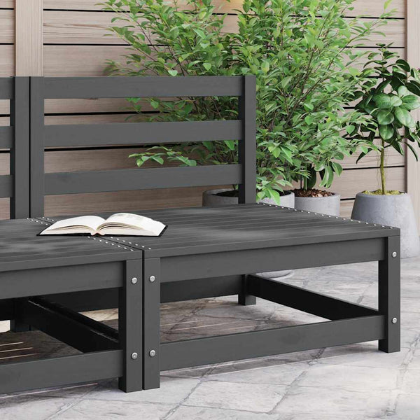 Garten Mittelsofa Grau Kiefer Massivholz