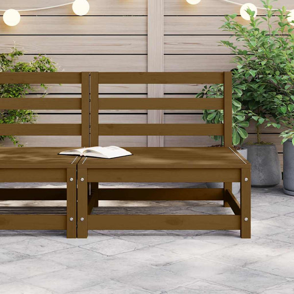 Garten Mittelsofa Honigbraun Kiefer Massivholz