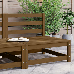 Garten Mittelsofa Honigbraun Kiefer Massivholz