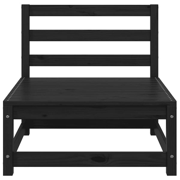 Schwarzes Garten Mittelsofa Kiefer Massivholz