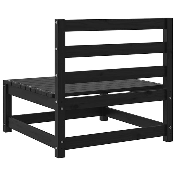 Schwarzes Garten Mittelsofa Kiefer Massivholz