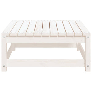 Gartenhocker Kiefer Massivholz Weiß 70x70 cm