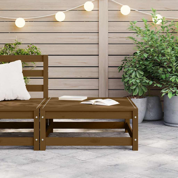 Gartenhocker Honigbraun 70x70 cm Kiefer Massivholz