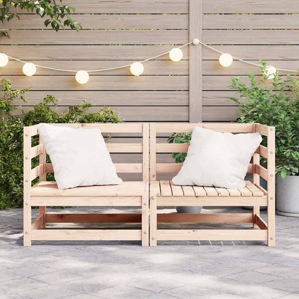 vidaXL Garden Corner Sofas 2 pcs Solid Pine Wood