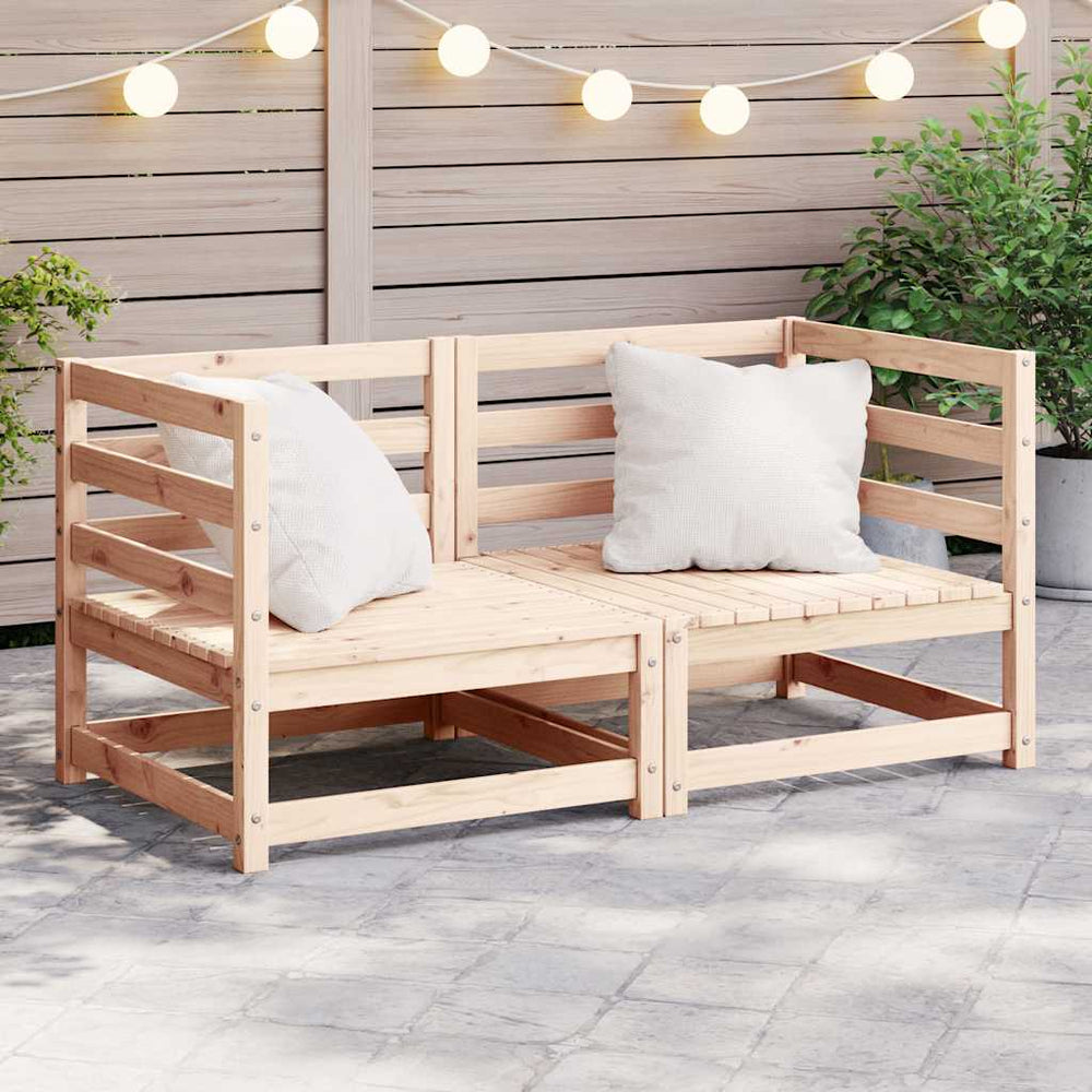 Garten Ecksofa Kiefer Massivholz 2er Set