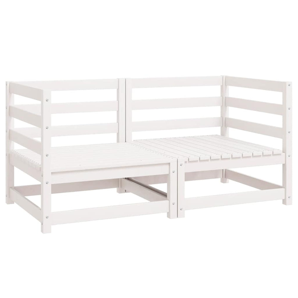 vidaXL Garden Corner Sofas 2 pcs White Solid Pine Wood