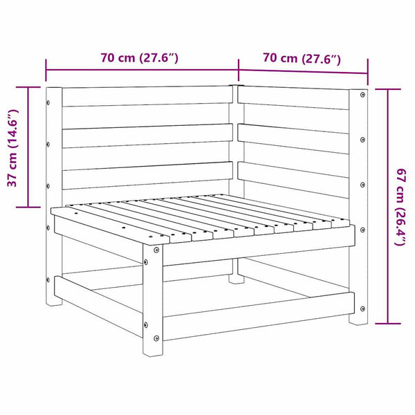 vidaXL Garden Corner Sofas 2 pcs. Grey Solid Pine Wood