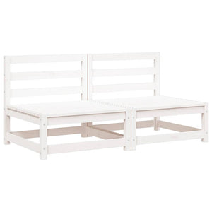 Garten Mittelsofas 2er Set Kiefer Massivholz Weiß