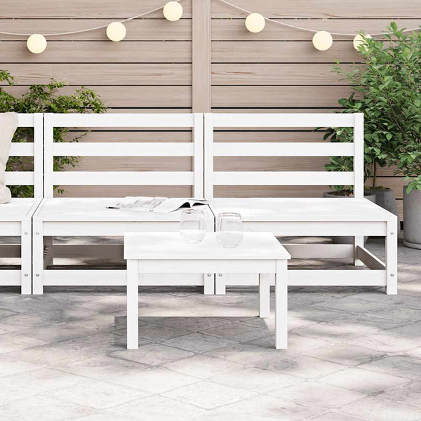Garten Mittelsofas 2er Set Kiefer Massivholz Weiß