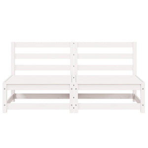 Garten Mittelsofas 2er Set Kiefer Massivholz Weiß