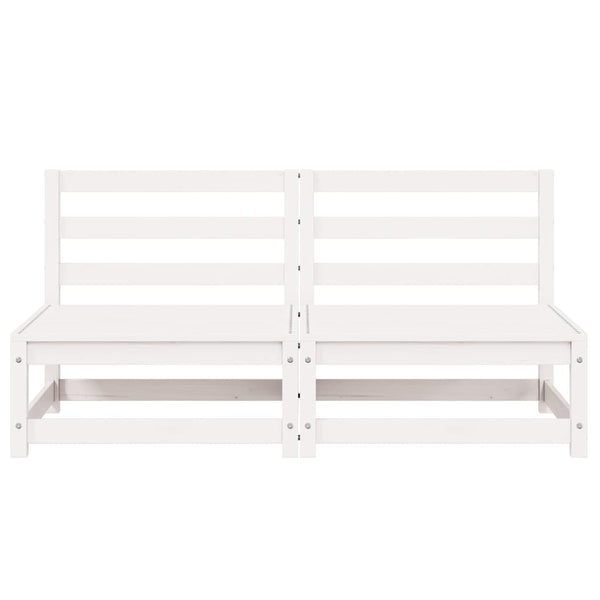 Garten Mittelsofas 2er Set Kiefer Massivholz Weiß