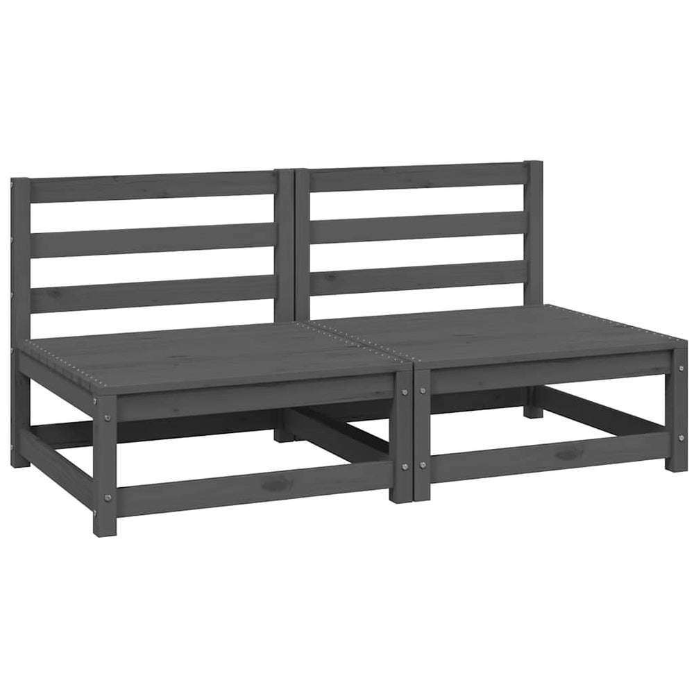 Garten Mittelsofas 2er Set Kiefer Grau