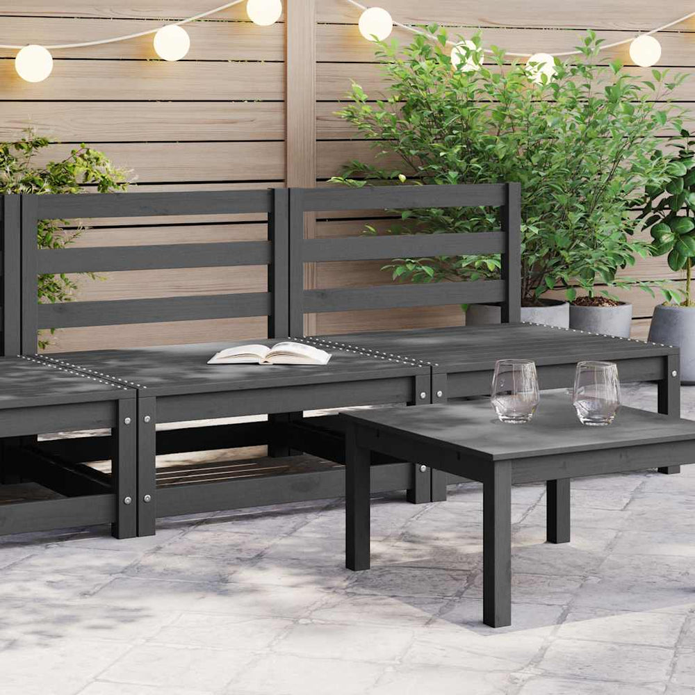 Garten Mittelsofas 2er Set Kiefer Grau
