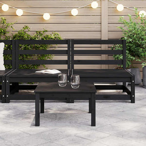 Garten Mittelsofa 2er Set Kiefer Schwarz