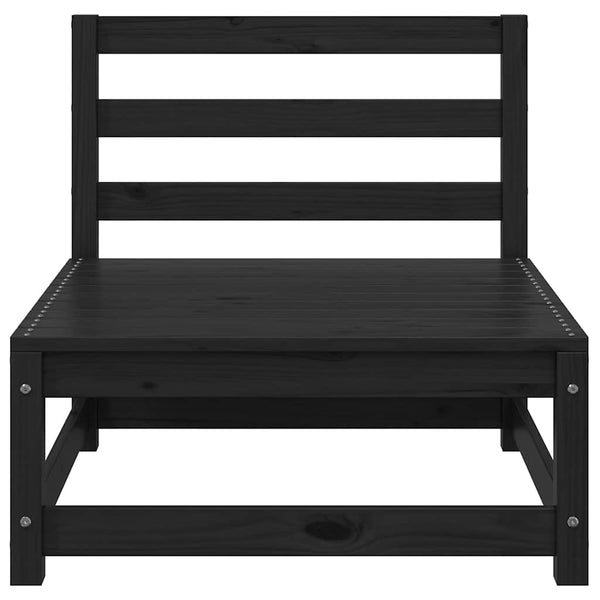 Garten Mittelsofa 2er Set Kiefer Schwarz