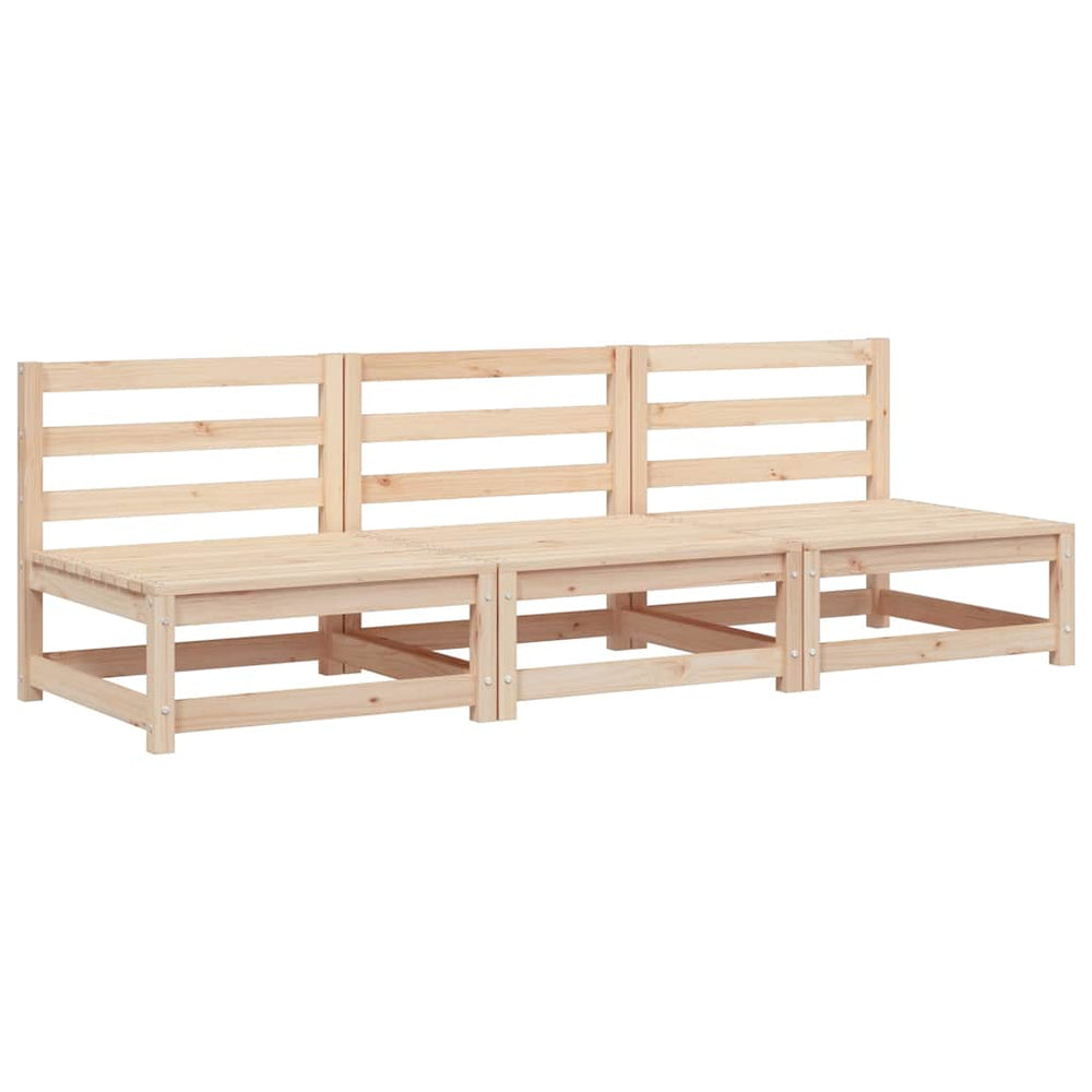 Garten Mittelsofa aus Kiefernholz, 3er-Set