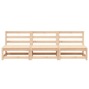 Garten Mittelsofa aus Kiefernholz, 3er-Set