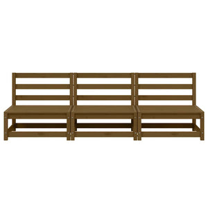 3er Garten Mittelsofa Honigbraun Kiefer Massivholz