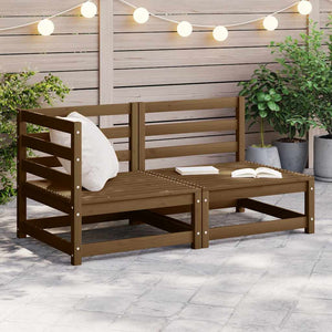 2-tlg. Garten Lounge Set Honigbraun Kieferholz