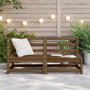 2-tlg. Garten Lounge Set Honigbraun Kieferholz