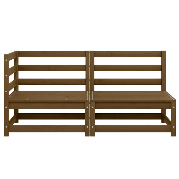 2-tlg. Garten Lounge Set Honigbraun Kieferholz