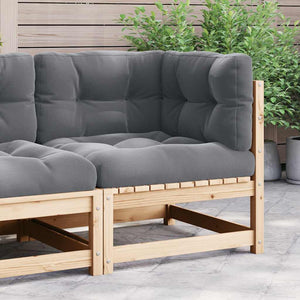 Garten Ecksofa Kiefer Massivholz Grau
