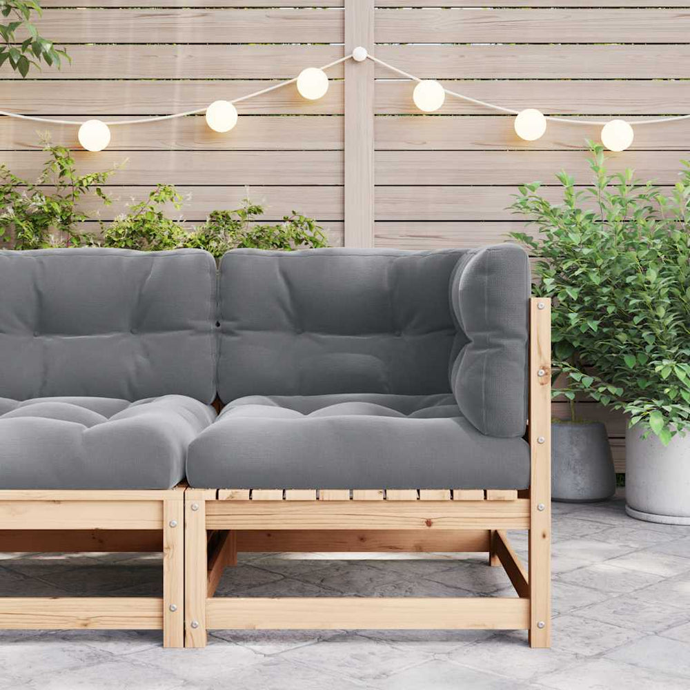 Garten Ecksofa Kiefer Massivholz Grau