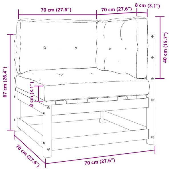 Garten Ecksofa Kiefer Massivholz Grau